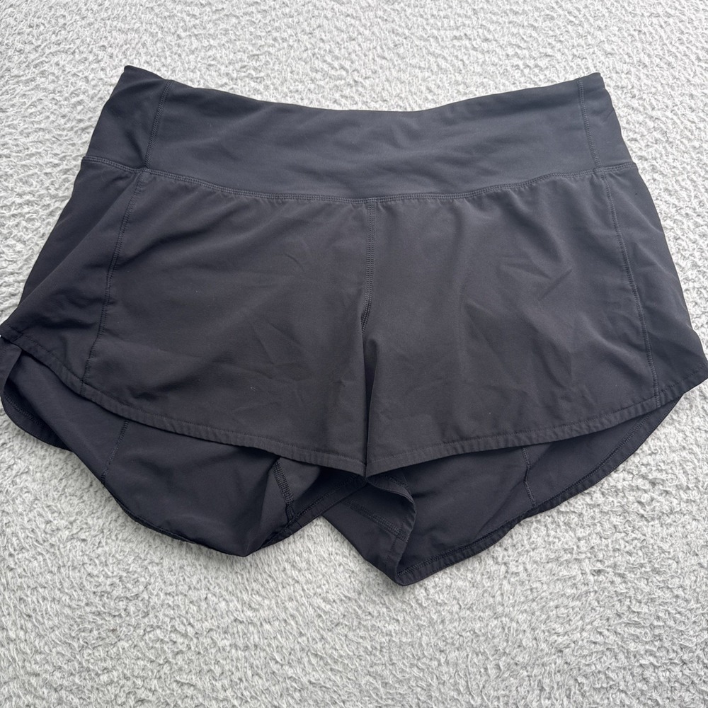 Lululemon Speed Up Shorts Womens 8 High-rise Lined Black Running Vented 2.5"